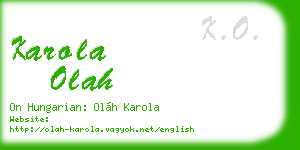 karola olah business card